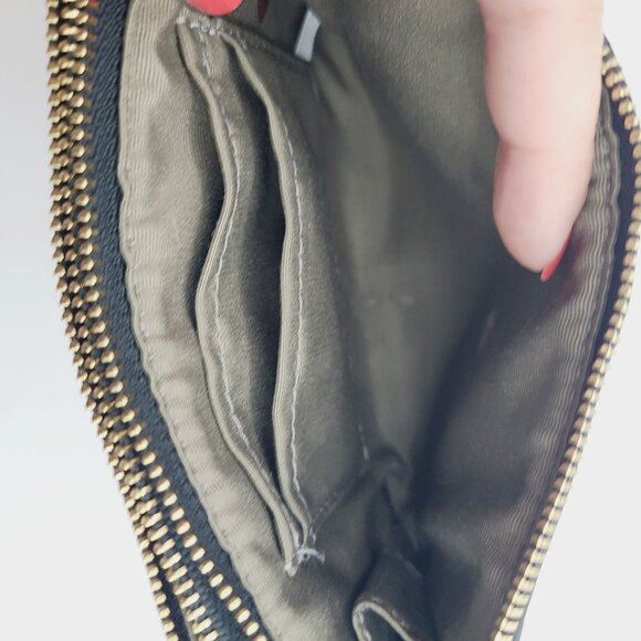 Coach Double Leather Wristlet Clutch Wallet Purse With Logo & Hang Tag - Picture 12 of 15